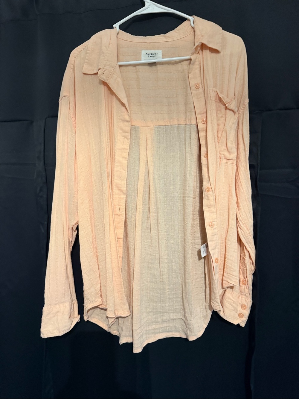 American Eagle Outfitters Peach Button-Up Shirt